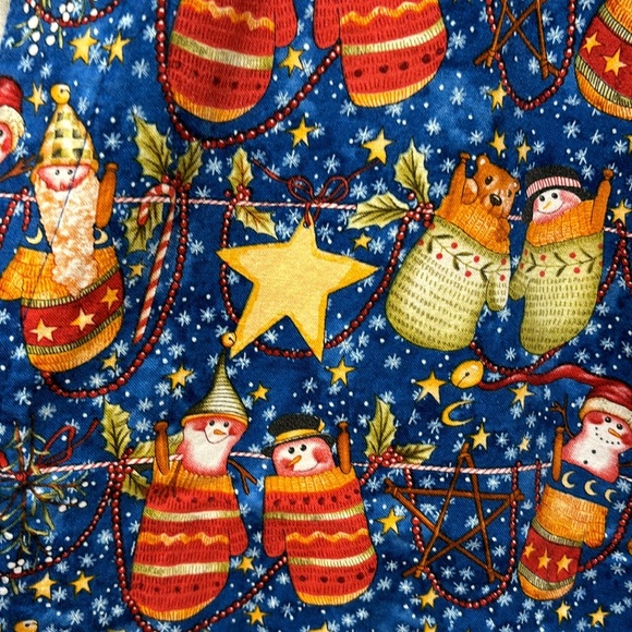 Holiday Medical Scrub Top and Matching Jacket Set Size Medium 100% Cotton - Picture 7 of 10